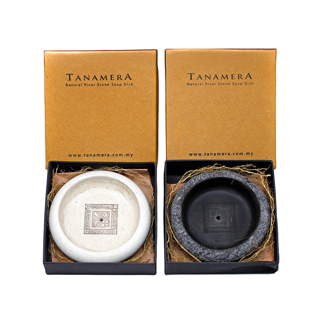 SD Round Riverstone Soap Holder (White)